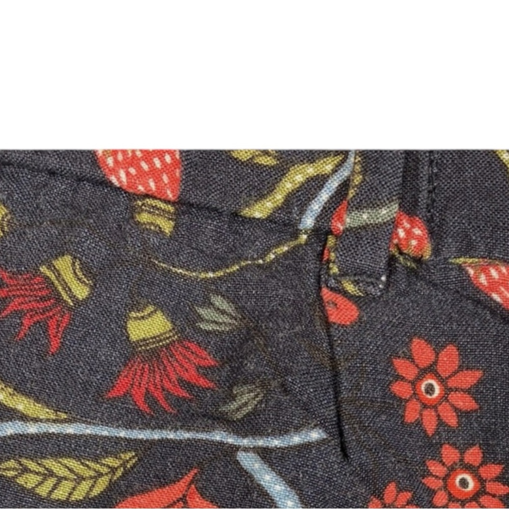 ANN TAYLOR LOFT Linen Blend Paisley Boho Fringe Hem Shorts in Navy Size S PETITE - Picture 5 of 15